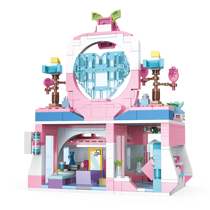 COGO 653PCS 4-In-1 Girls Creative Dressing Table Building Block Toys