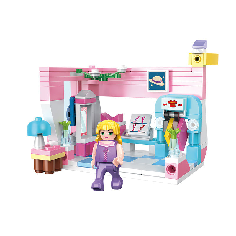 COGO 653PCS 4-In-1 Girls Creative Dressing Table Building Block Toys