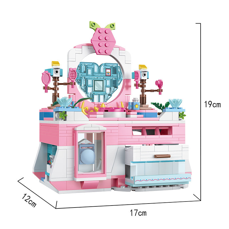 COGO 653PCS 4-In-1 Girls Creative Dressing Table Building Block Toys