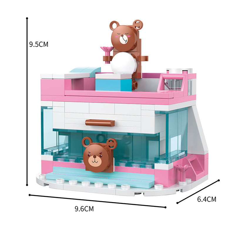 COGO 653PCS 4-In-1 Girls Creative Dressing Table Building Block Toys