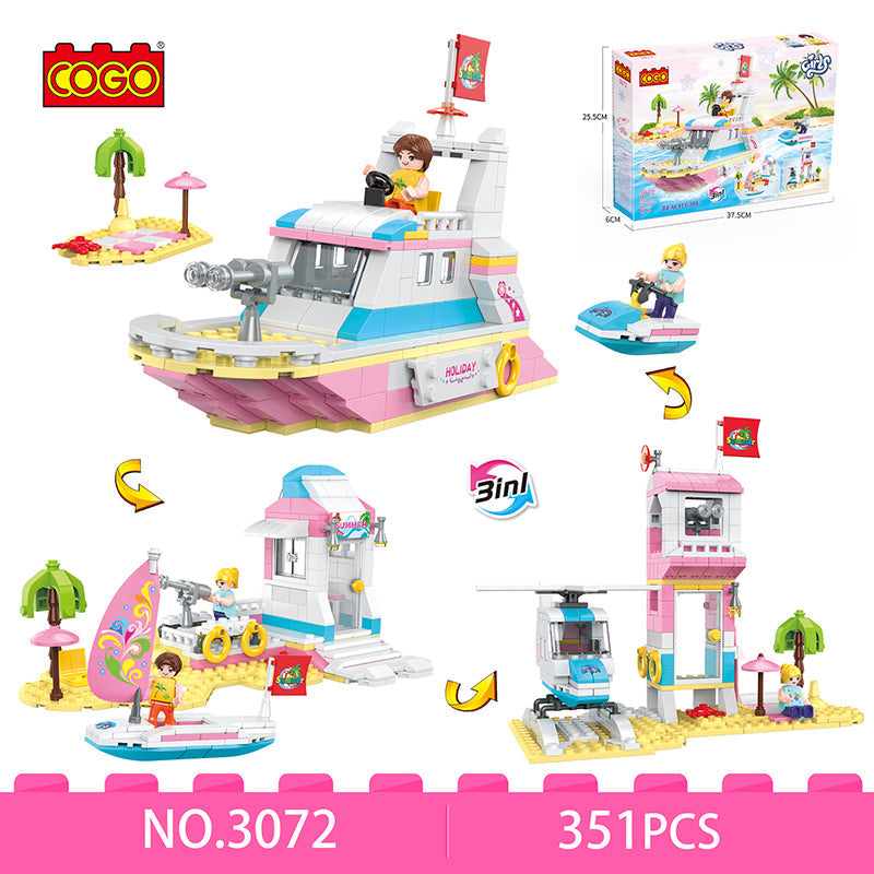 COGO 351PCS Creative 1 To 3 Girl Building Block Toys