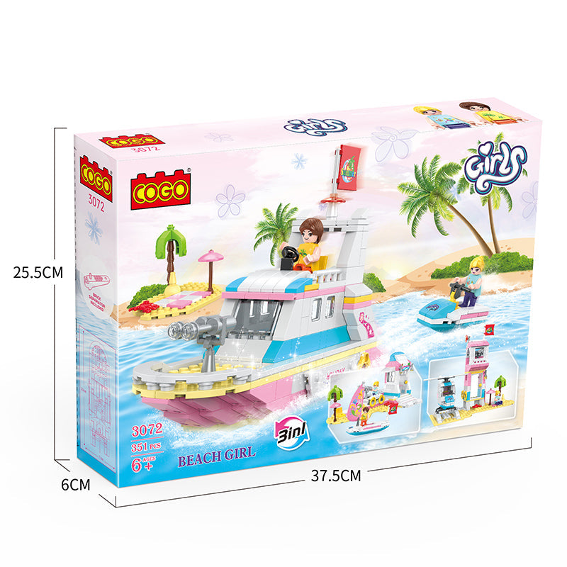 COGO 351PCS Creative 1 To 3 Girl Building Block Toys