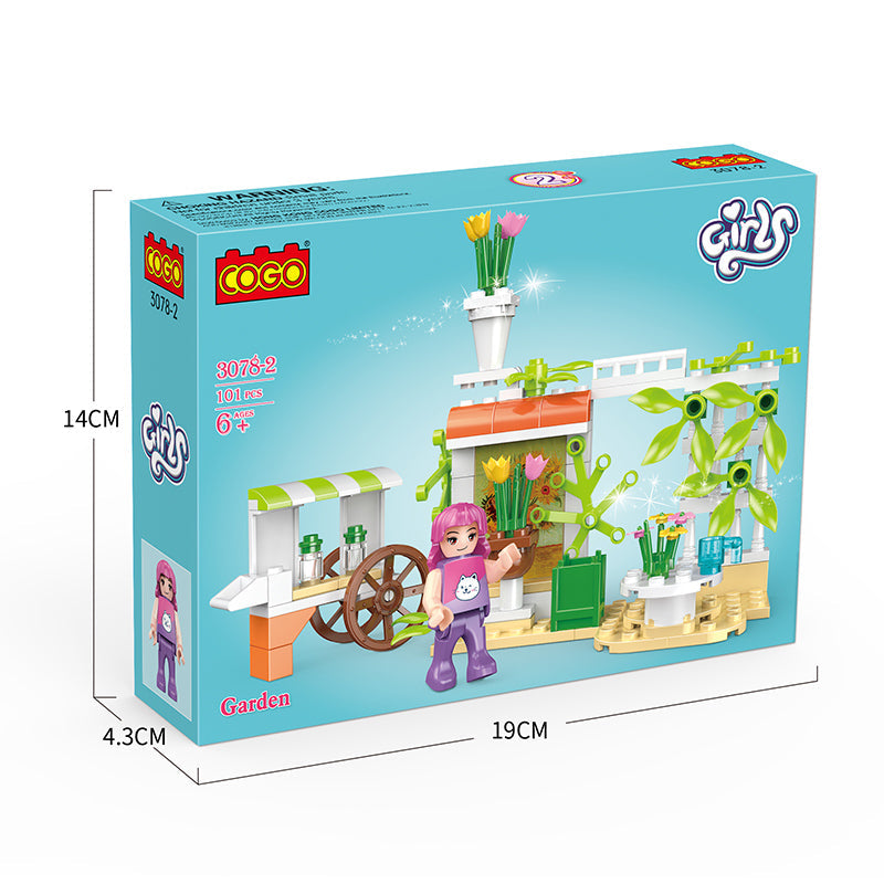 COGO 824PCS Eight Sets Of Small Scene Building Block Toys For Girls