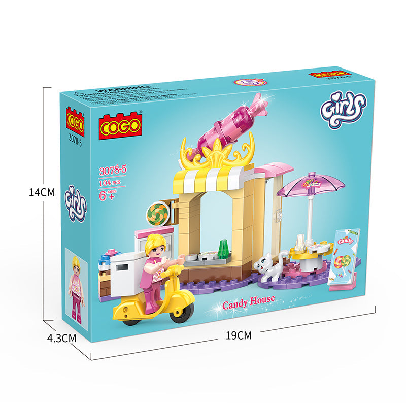 COGO 824PCS Eight Sets Of Small Scene Building Block Toys For Girls