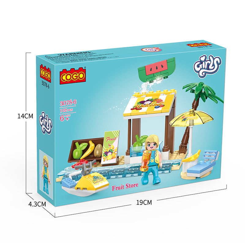COGO 824PCS Eight Sets Of Small Scene Building Block Toys For Girls