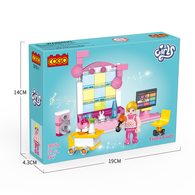 COGO 824PCS Eight Sets Of Small Scene Building Block Toys For Girls