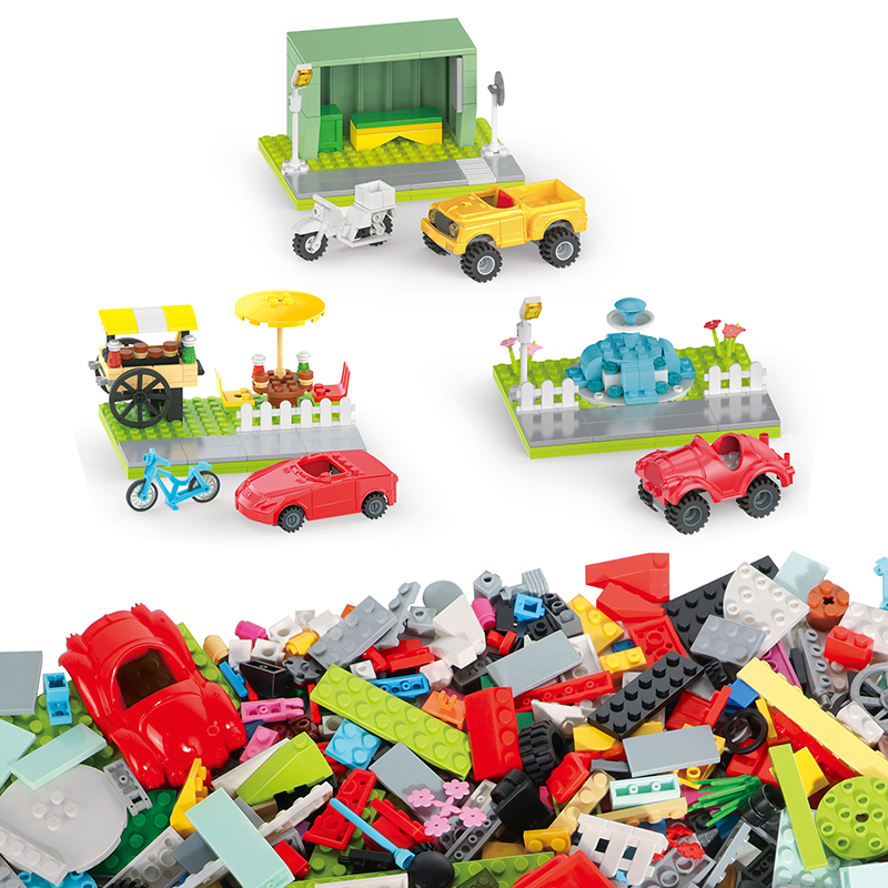 COGO 600PCS Freely Build DIY City Road Building Block Toys