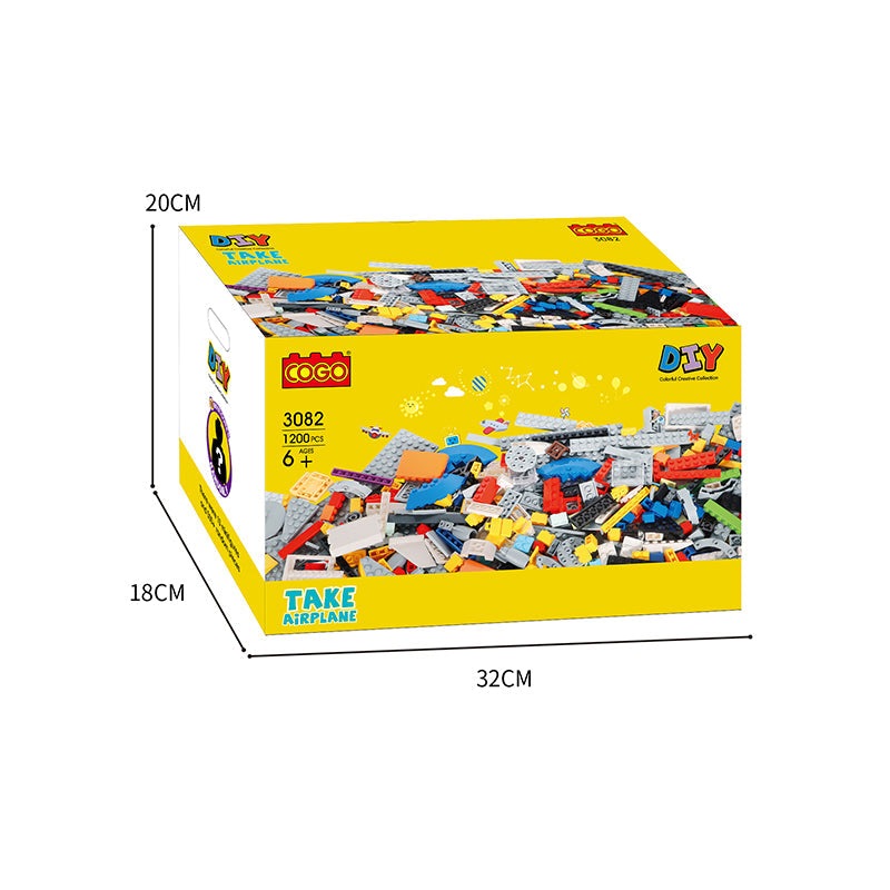 COGO 1200PCS Freely Build DIY Flight Building Block Toys
