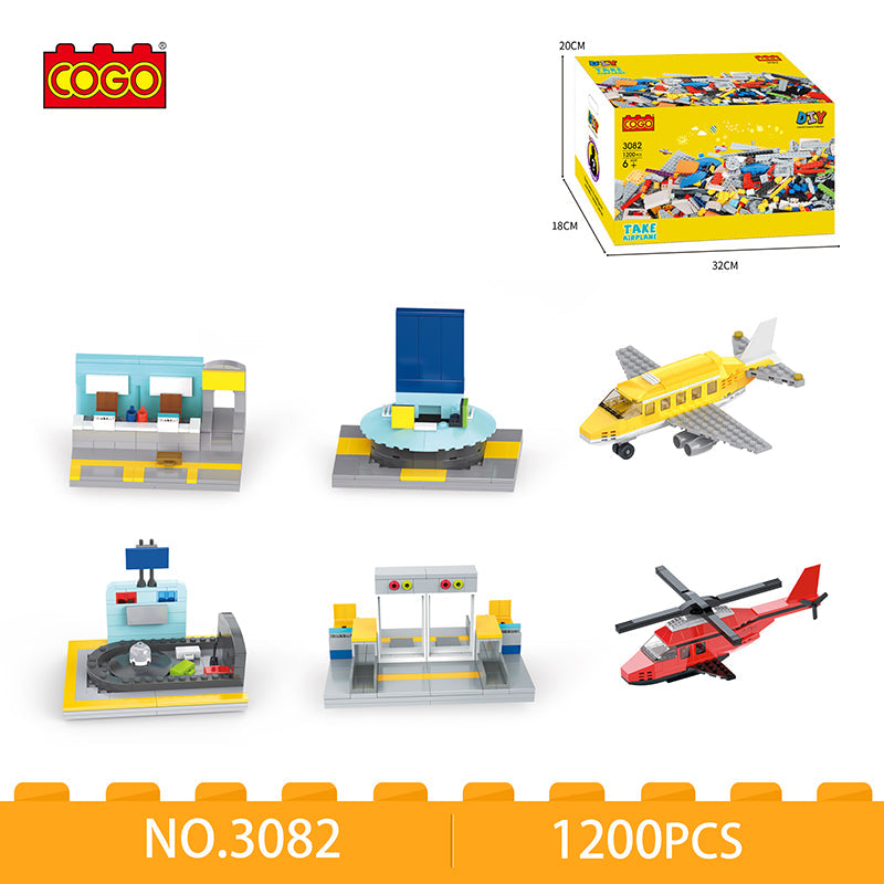 COGO 1200PCS Freely Build DIY Flight Building Block Toys