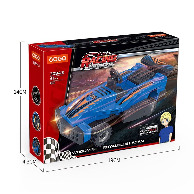 COGO Six Mini Pull-Back Racing Building Block Toys
