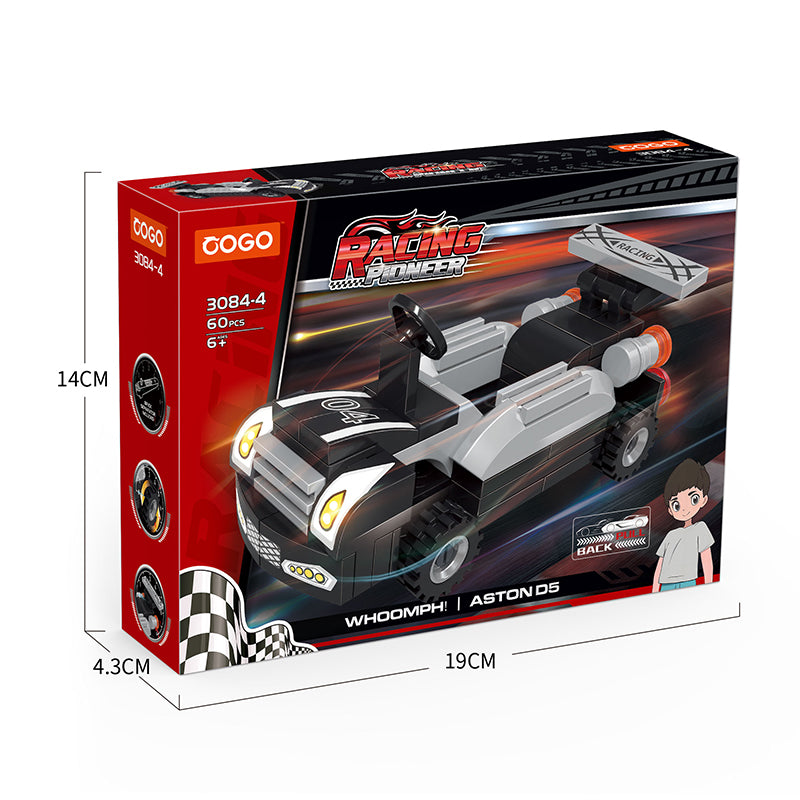 COGO Six Mini Pull-Back Racing Building Block Toys