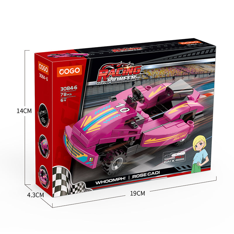 COGO Six Mini Pull-Back Racing Building Block Toys