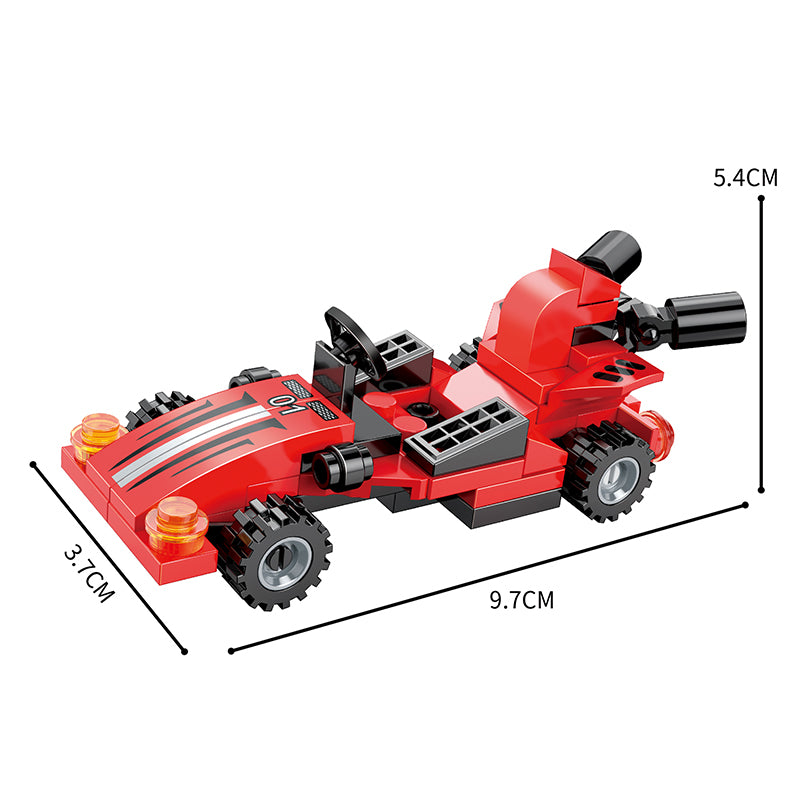COGO Six Mini Pull-Back Racing Building Block Toys