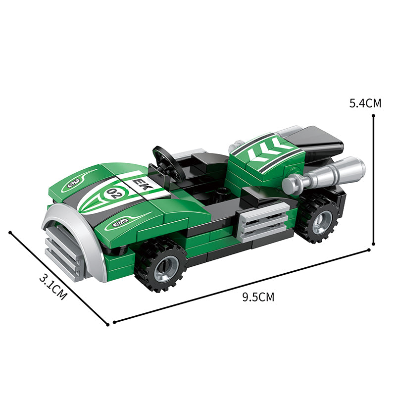 COGO Six Mini Pull-Back Racing Building Block Toys