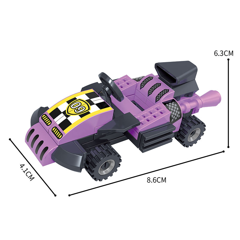 COGO Six Mini Pull-Back Racing Building Block Toys