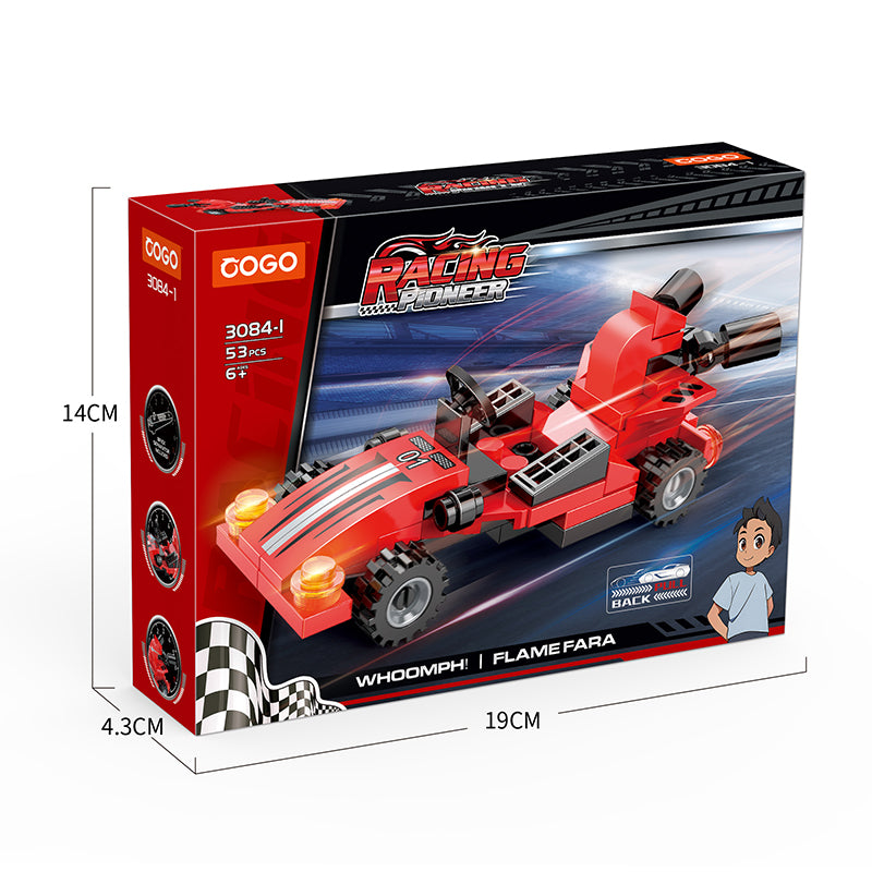 COGO Six Mini Pull-Back Racing Building Block Toys