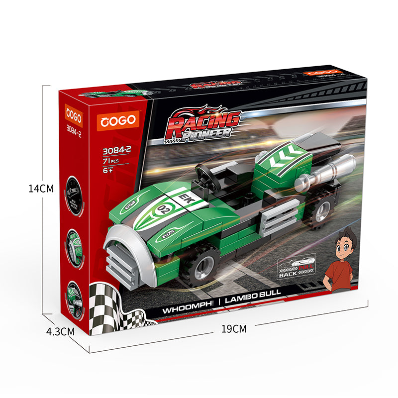 COGO Six Mini Pull-Back Racing Building Block Toys