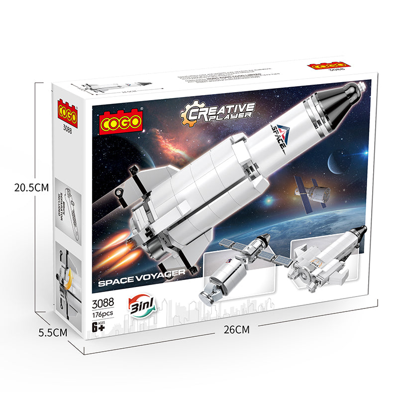 COGO 176PCS Space One To Three Space Rocket Building Block Toys