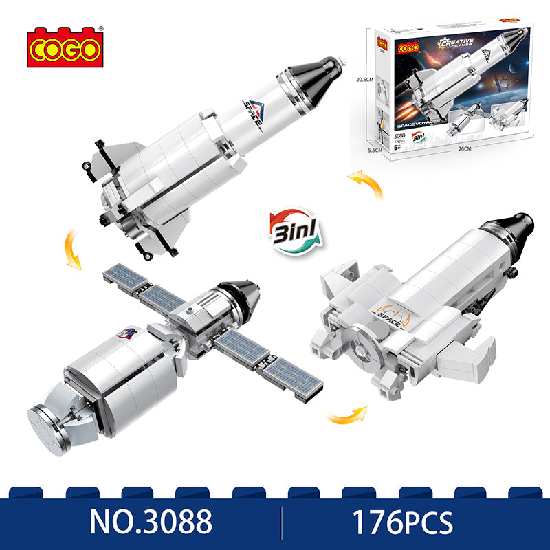COGO 176PCS Space One To Three Space Rocket Building Block Toys