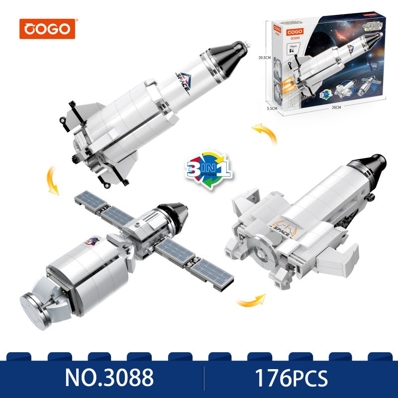 COGO 176PCS Space One To Three Space Rocket Building Block Toys