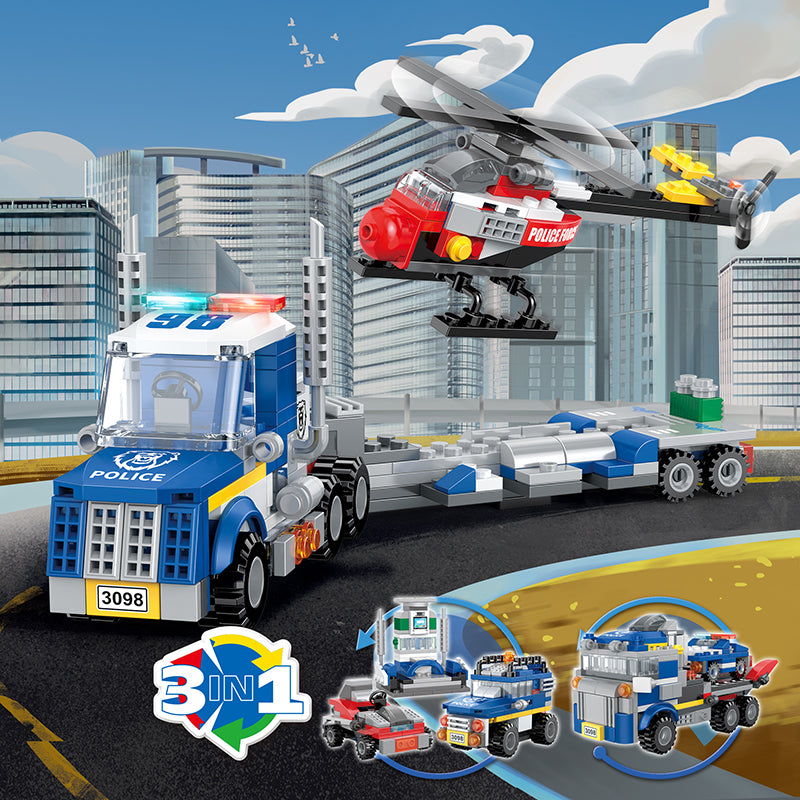 COGO 249PCS Creative And Changeable Police Car Building Block Toys