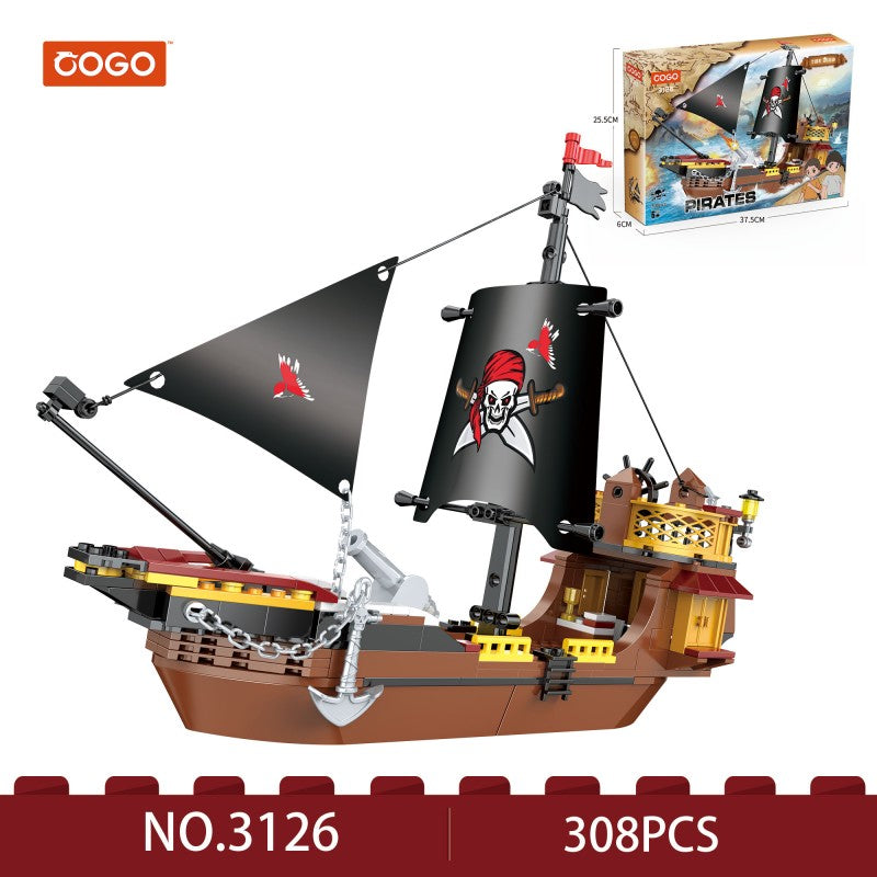 COGO 308PCS Pirate Pirate Ship Birdie Building Block Toy