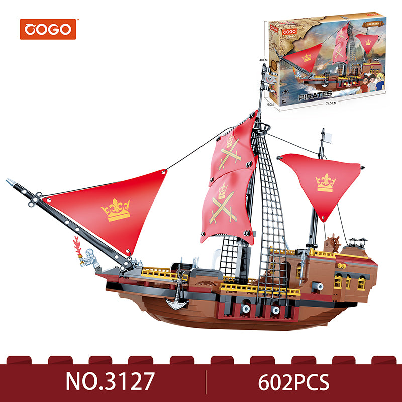 COGO 602PCS Pirate Pirate Ship Daughter Building Block Toy