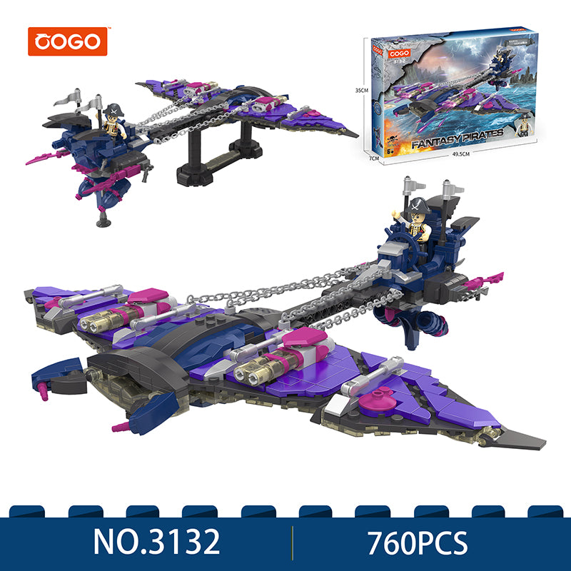 COGO 760PCS Fantasy Pirates Series Explorer Ship Building Blocks Toys
