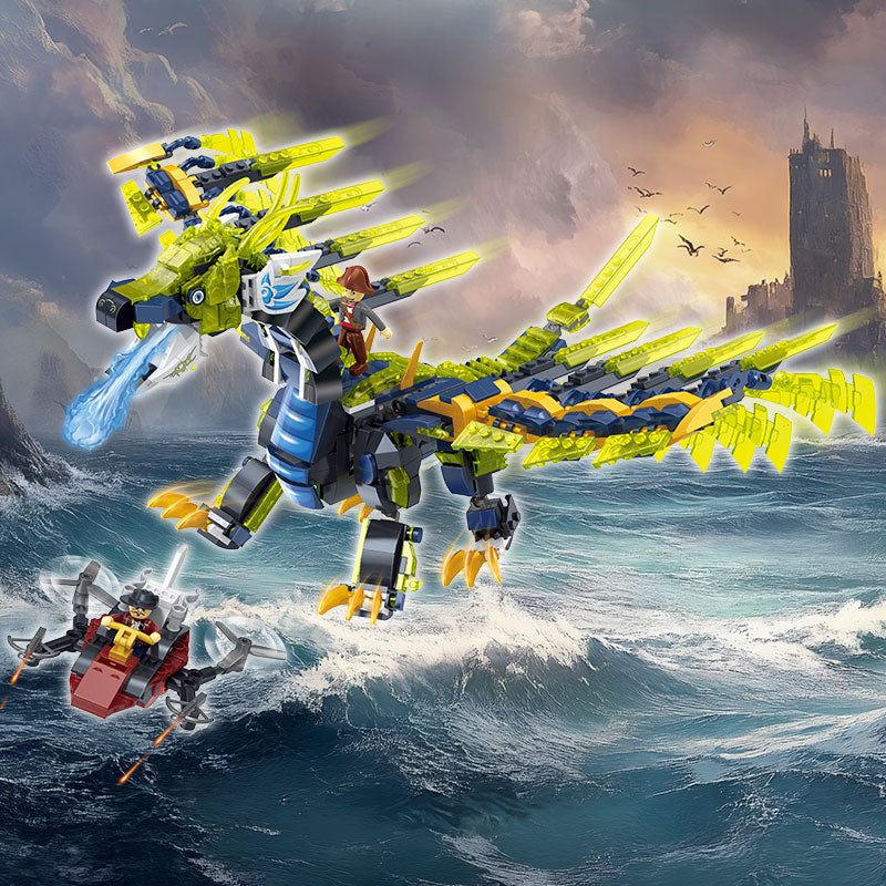 COGO 952PCS Fantasy Pirates Series Dragon Building Blocks Toys