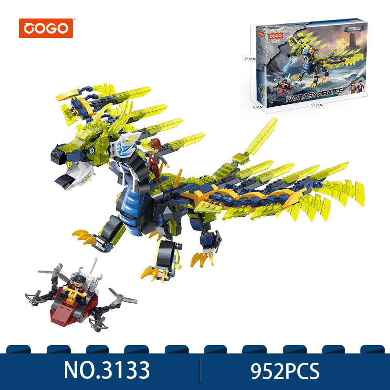 COGO 952PCS Fantasy Pirates Series Dragon Building Blocks Toys