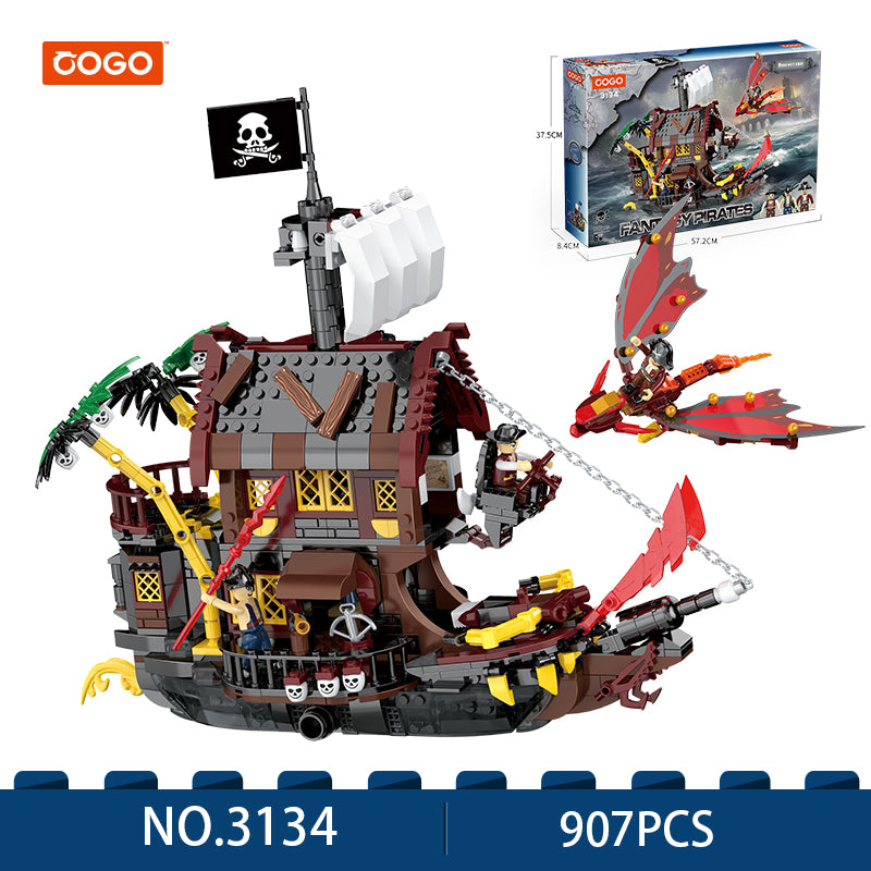 COGO 827PCS Fantasy Pirates Series Ship Building Blocks Toys