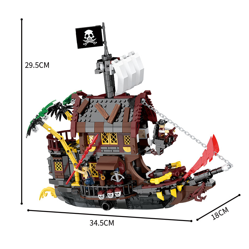 COGO 827PCS Fantasy Pirates Series Ship Building Blocks Toys