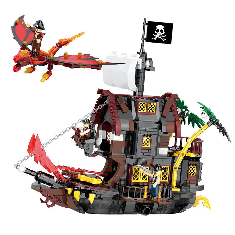 COGO 827PCS Fantasy Pirates Series Ship Building Blocks Toys