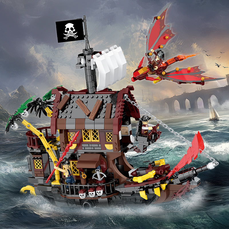 COGO 827PCS Fantasy Pirates Series Ship Building Blocks Toys