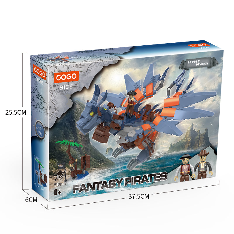 COGO 445PCS Fantasy Pirates Series Dragon Building Blocks Toys