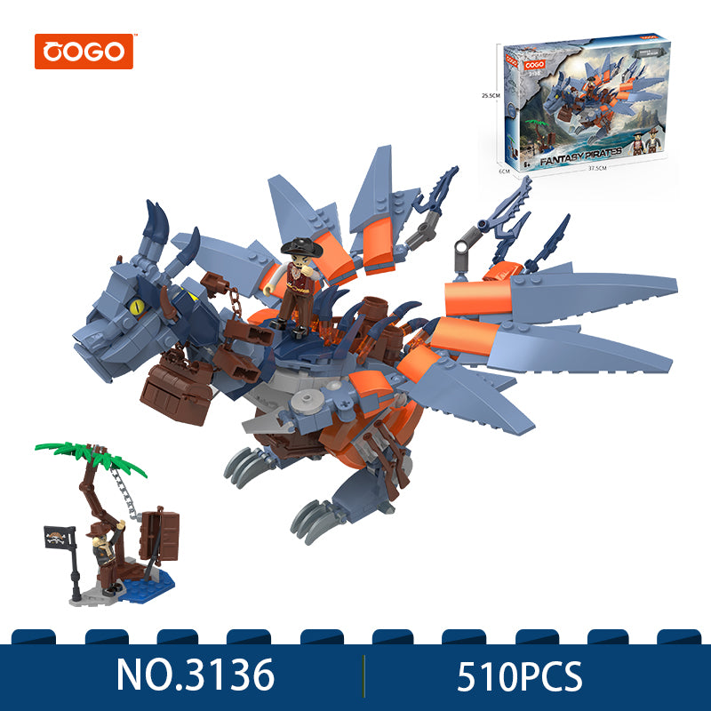 COGO 445PCS Fantasy Pirates Series Dragon Building Blocks Toys