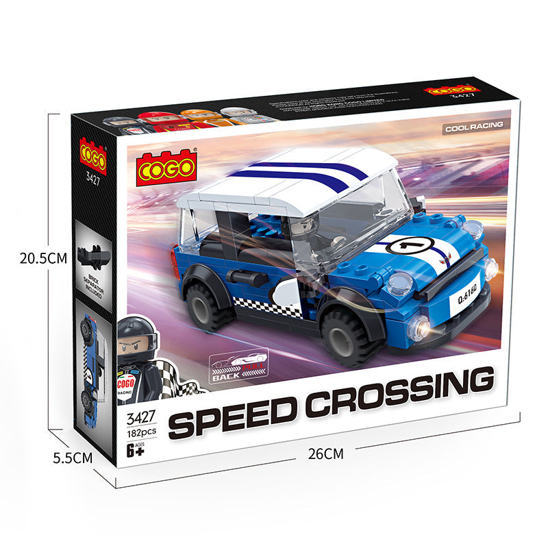 COGO 182PCS Racing Pull Back Car Building Block Toy
