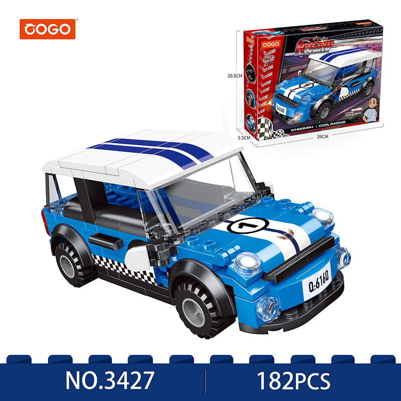 COGO 195PCS Racing Pull Back Car Building Block Toy