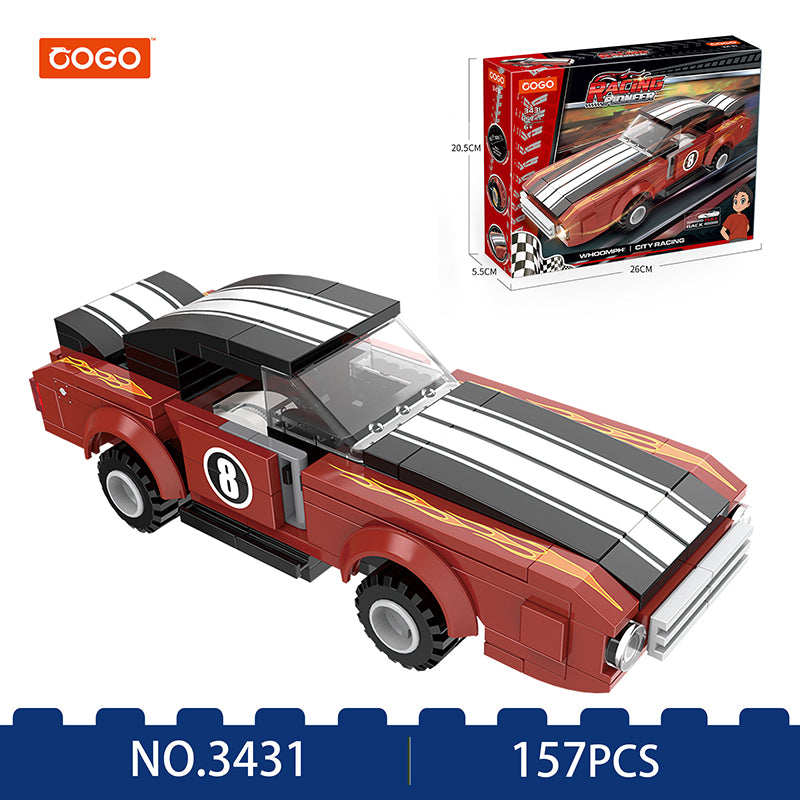 COGO 157PCS Racing Pull Back Car Building Block Toy