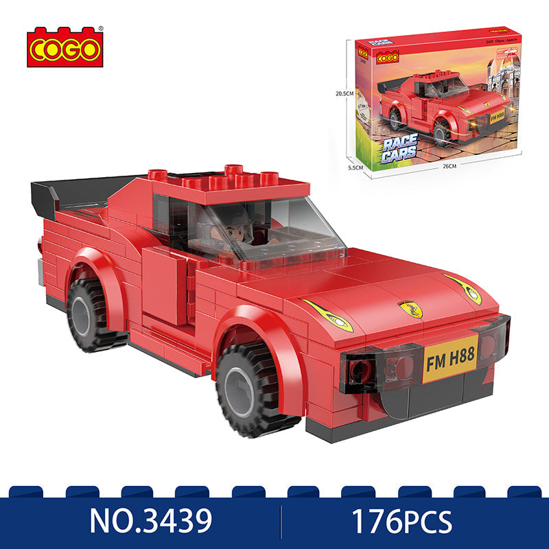 COGO 176PCS Racing Pull Back Car Building Block Toy