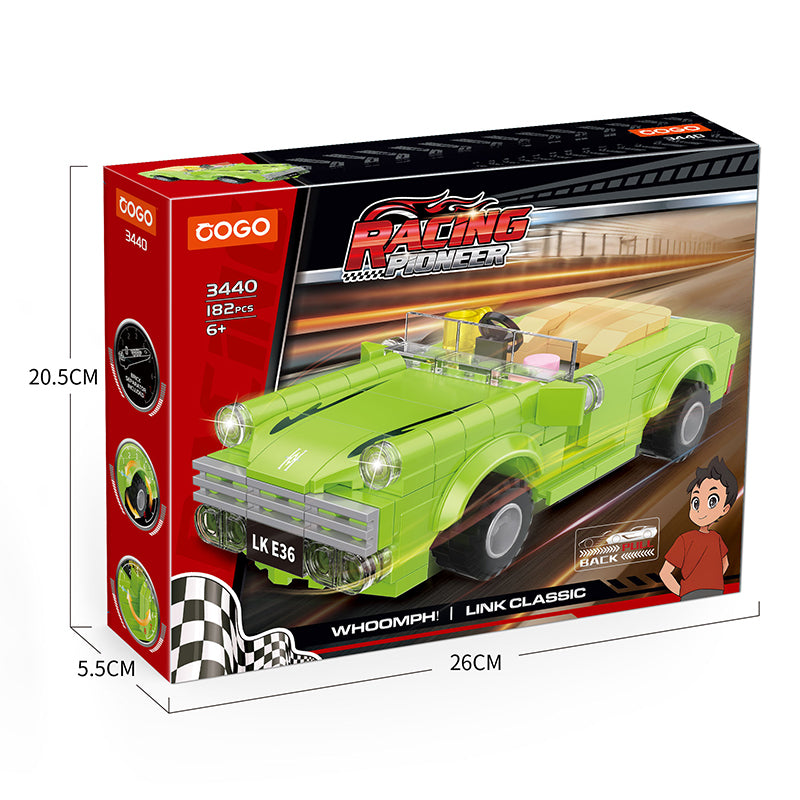 COGO 178PCS Racing Pull Back Car Building Block Toy