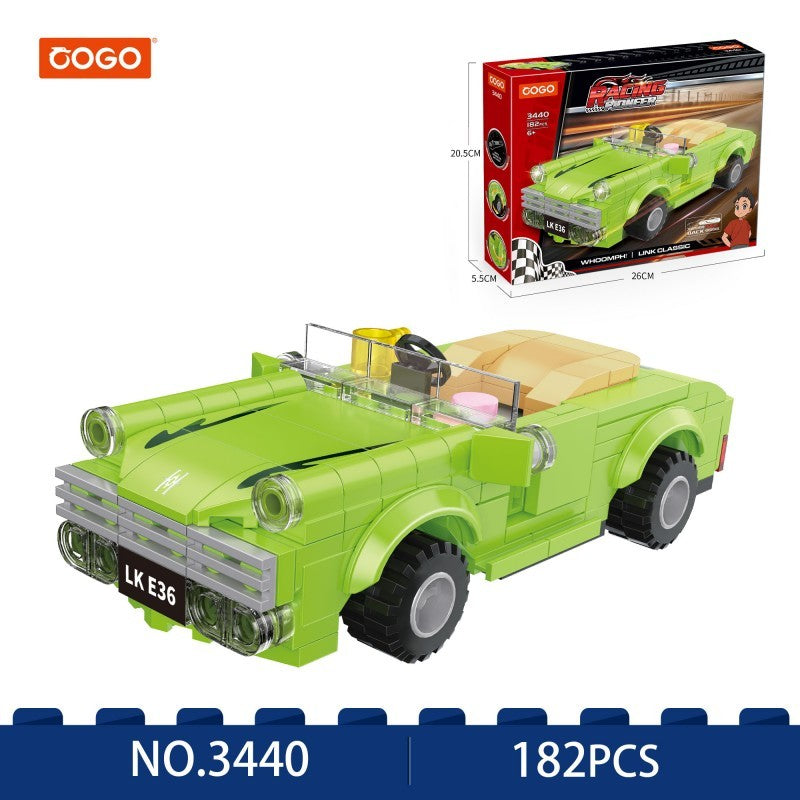 COGO 182PCS Racing Pull Back Car Building Block Toy