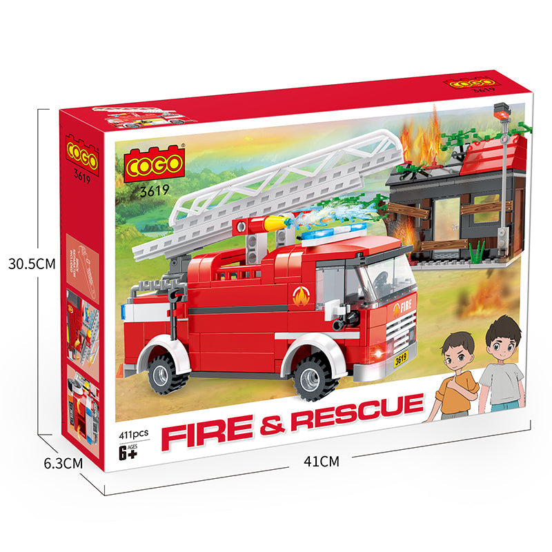 COGO 411PCS Fire Series Suburban Tree House Rescue Building Block Toys