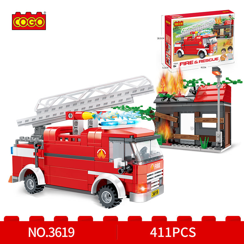 COGO 411PCS Fire Series Suburban Tree House Rescue Building Block Toys