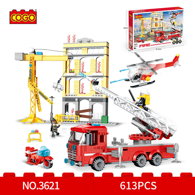 COGO 613PCS Fire Series Ladder Building Rescue Building Block Toys