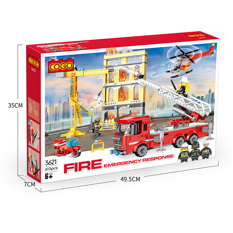 COGO 613PCS Fire Series Ladder Building Rescue Building Block Toys