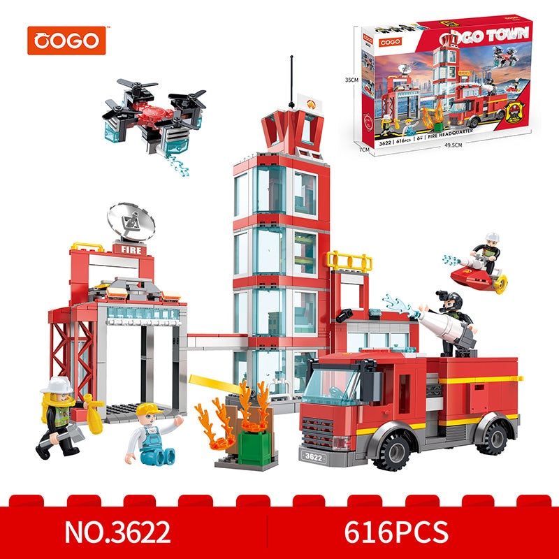 COGO 616PCS 消防系列消防局积木玩具