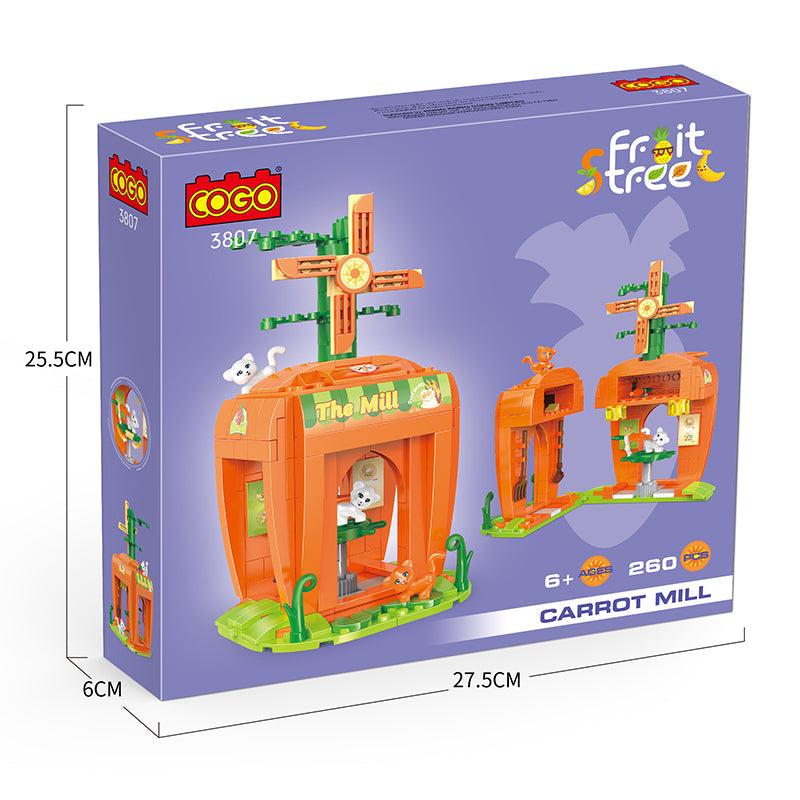 COGO 260PCS Fruit Street Carrot Mill Building Block Toy