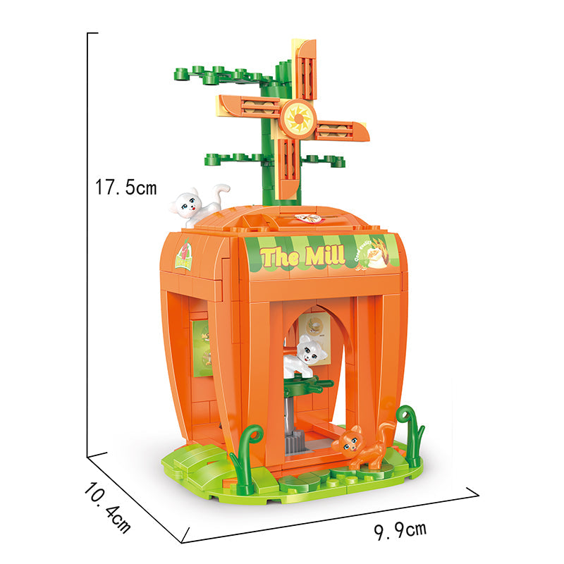 COGO 260PCS Fruit Street Carrot Mill Building Block Toy