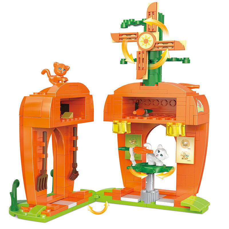COGO 260PCS Fruit Street Carrot Mill Building Block Toy